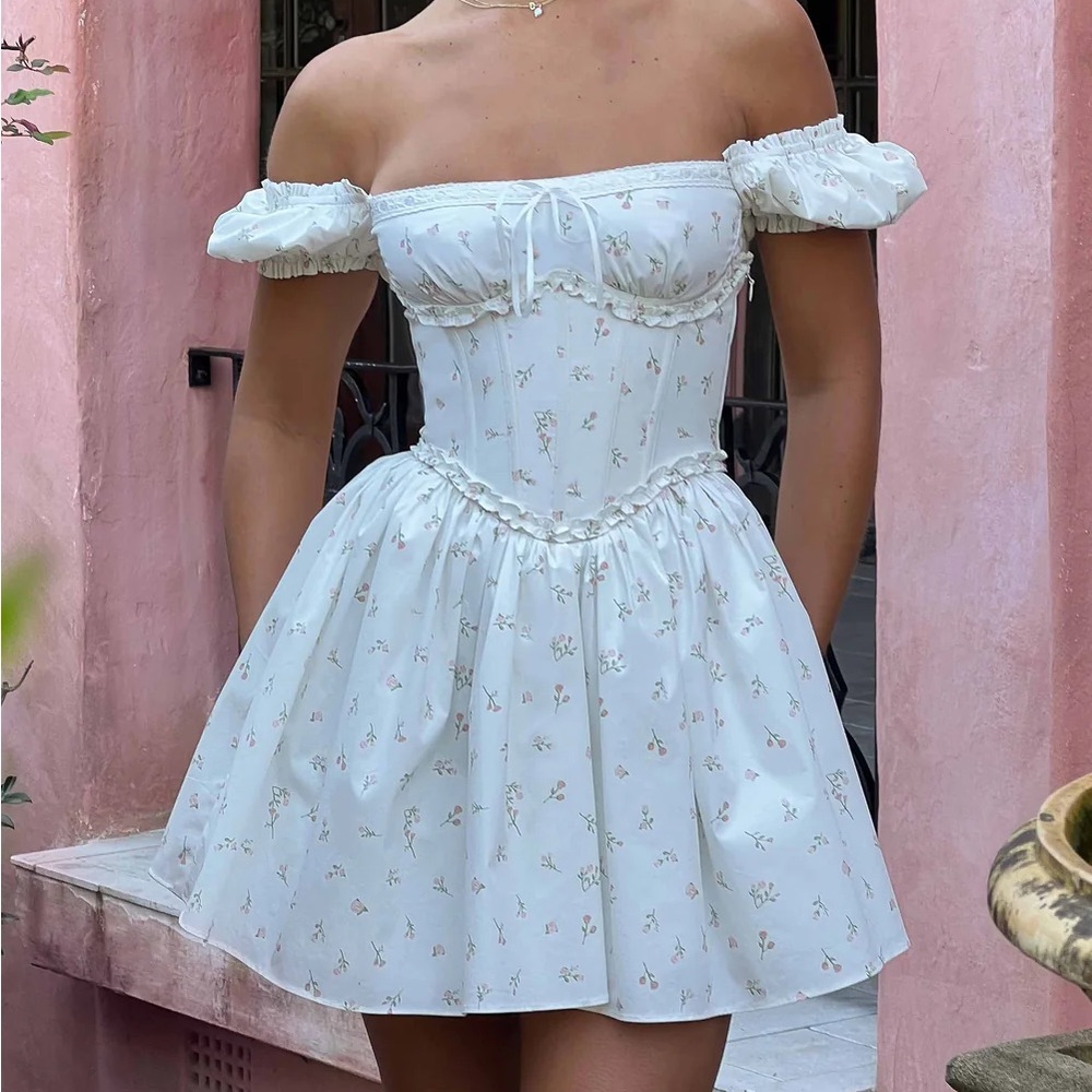 PENELOPE MINI DRESS - BLUSH FLORAL PRINT